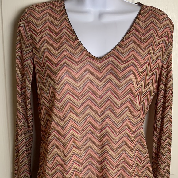 Sigrid Olsen Sport Zigzag Pattern Top Size M - Picture 2 of 11